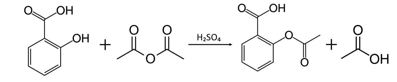 アセチルサリチル酸の合成式