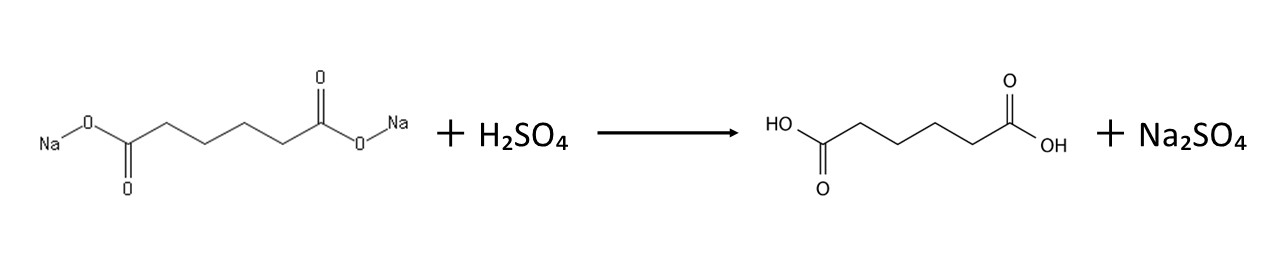 シクロヘキサノンからアジピン酸を合成（酸性化）
